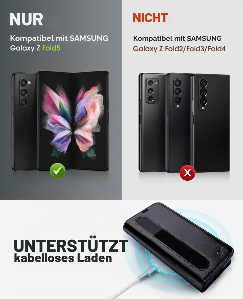 OCASE Aktualisierte Version Hülle Samsung Galaxy Z Fold 5 5G Handyhülle [mit S Pen Halter] [Vorderse