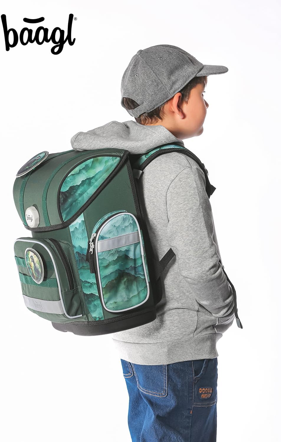 Baagl Schulranzen Jungen Mädchen Set 3 Teilig, Ergo Schultasche für 1. Klasse, Ergonomische Grundsch