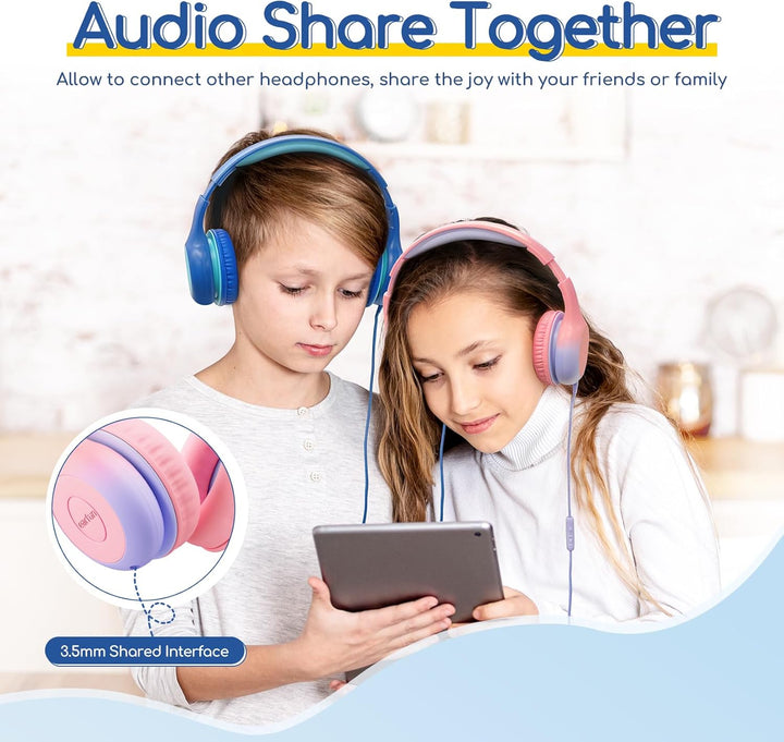 EarFun Kinder Kopfhörer, Kopfhörer Kinder USB C, 85/94dB Lautstärkenbegrenzer, HiFi Klang, faltbar,