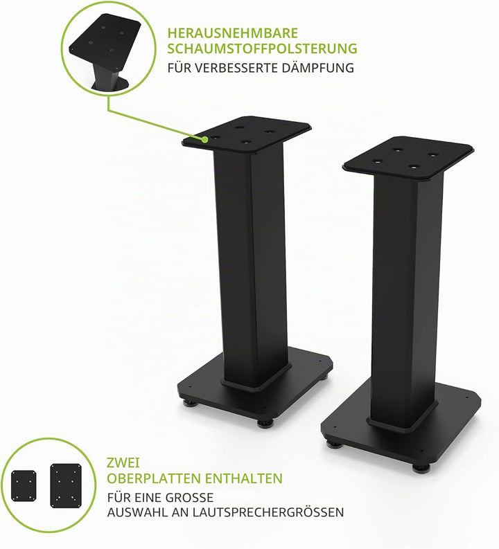 Kanto SX22 Universal Fillable Speaker Floor Stands for Bookshelf Speakers | 22" Tall | Dedicated Cab