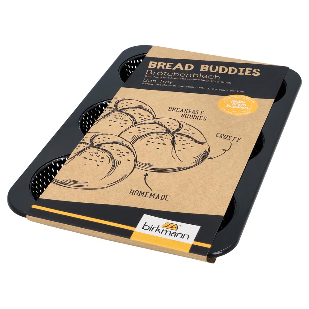 Birkmann Brötchenblech Bread Buddies Backform 21x32x3 cm Karbonstahl lebensmittelecht ganzjährig gee