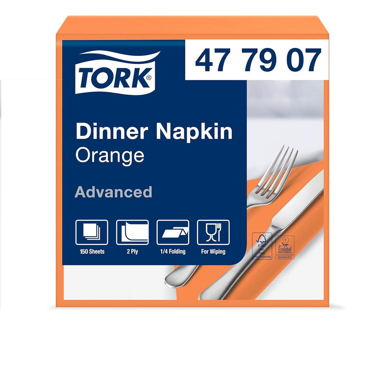 Tork 477907 Dinnerservietten Orange / 2-lagige Papierservietten / Grosszügige Masse / Passend für je