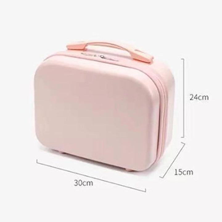 Kosmetikkoffer Hartschale 14 Zoll, Beautycase mit Gummiband &amp; Netzfach, grosser Reise Make up Koffer