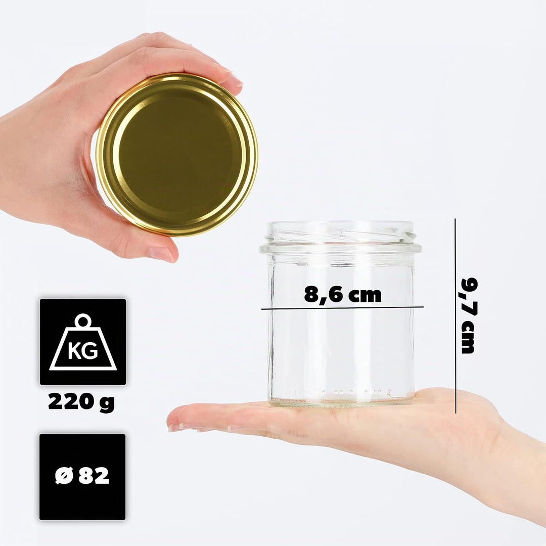 KADAX 10er Set Marmeladengläser 350ml TO82, Einmachgläser Vorratsgläser Mason Jar mit Schraubdeckel,