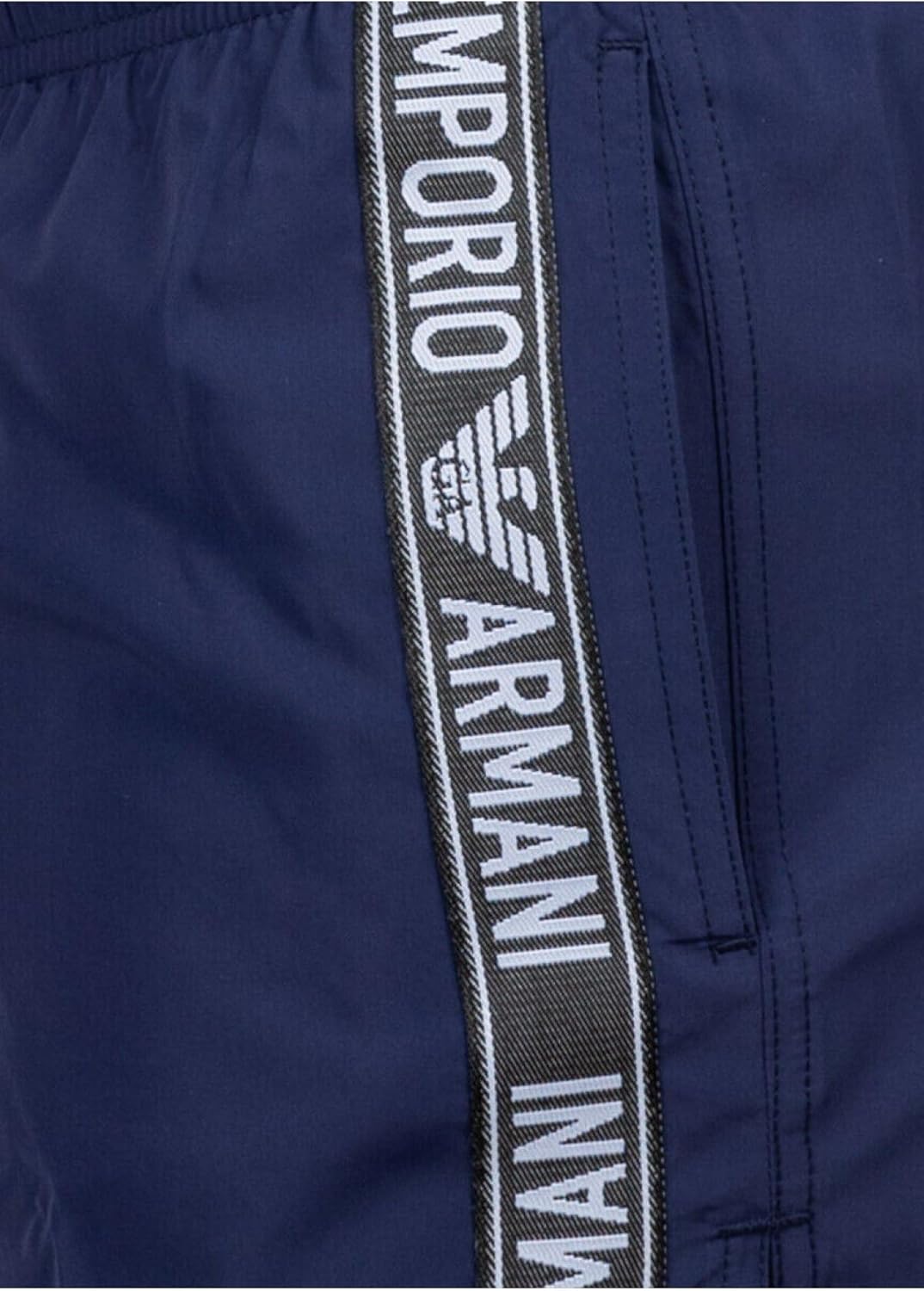 Emporio Armani Herren Men's Denim Tape Shorts Swim Trunks 54 Eclipse, 54 Eclipse
