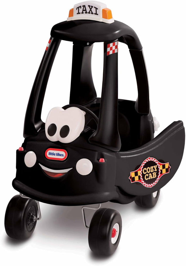 little tikes Taxi Schwarz Cozy Coupe Rutschspiel mit Hupe, das wirklich funktioniert, Einschaltschal
