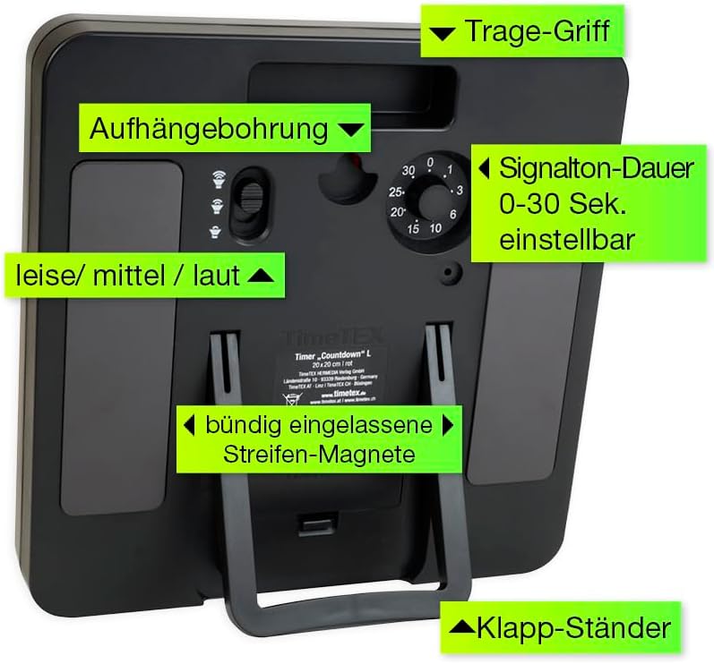 TimeTEX - Timer "Countdown" L Blau | Präziser Timer für vielseitige Zeitmessungen mit praktischen Fu
