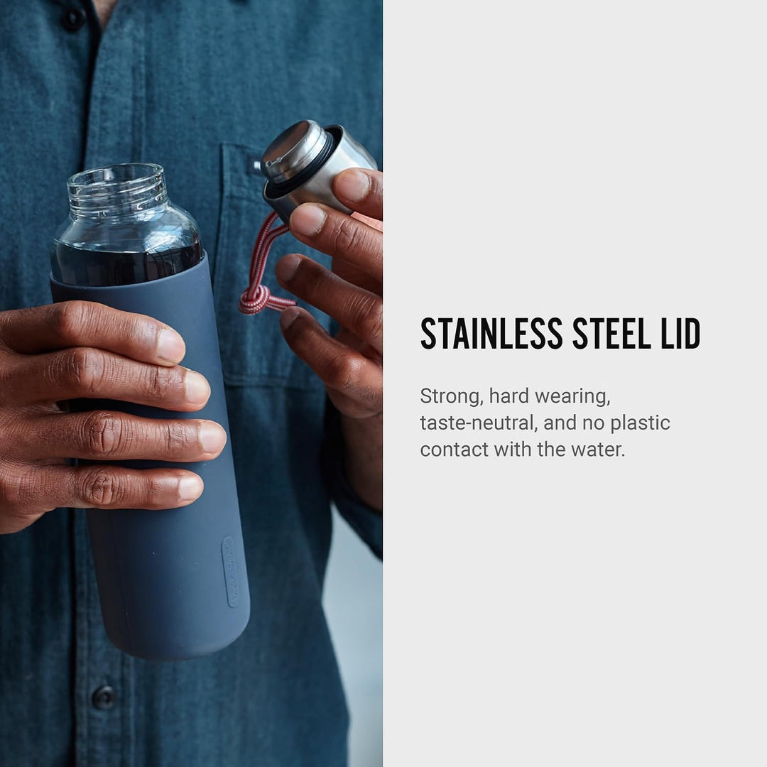 Black+Blum Glas-Wasserflasche, Schiefer, 600 ml 600 ml Schiefer, 600 ml Schiefer