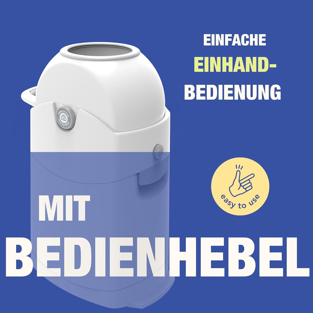 Asalvo Geruchsdichter Windeleimer Diaper Champ regular silber - für normale Müllbeutel