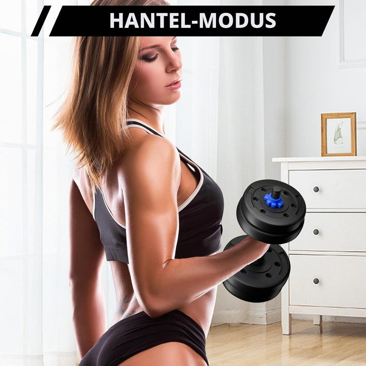 Hanteln-Verstellbar-Set, Kurzhanteln Schwarz 2er Set, Gewichte Hantel Kraftraining kann als Langhant
