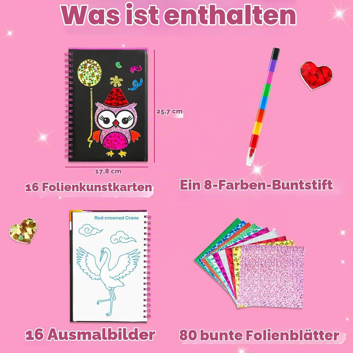 FUNNYB&amp;G Foil Art Kinder Kunst &amp; Bastelaktivität: Kreatives Reisespielzeug für DIY-Aktivität, Bastel