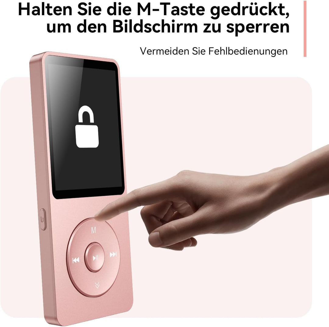 AGPTEK 64GB MP3 Player Bluetooth 5.3 mit Lautsprecher, 40 Stunden Akkulaufzeit Kleiner und klassisch