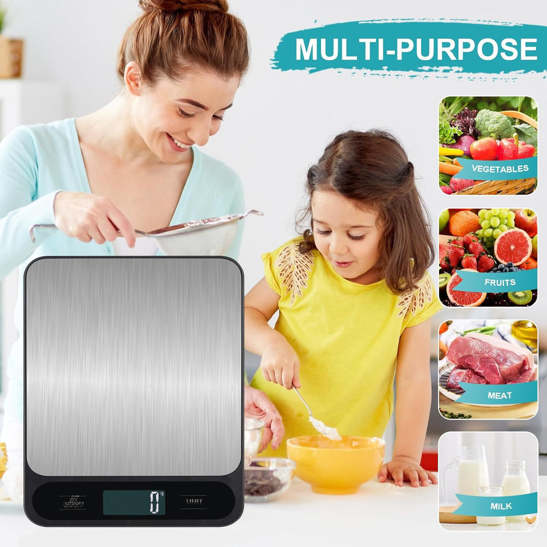 Lancoon Lebensmittelwaage 5kg/1g Digitale Küchenwaage für Lebensmittel Unzen/Gramm Wiederaufladbar R
