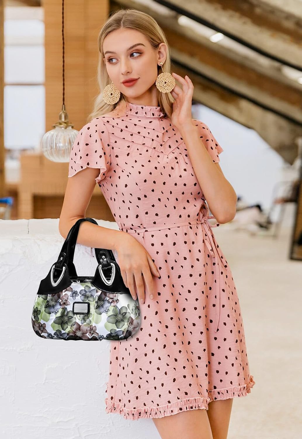 DIRRONA Elegant Damen Handtasche Schultertasche Gross Kapazität Tragetasche Leicht Reise Taschen Was