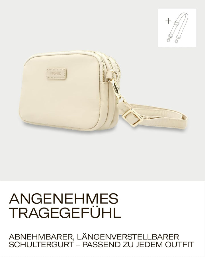 Picard Damen Schultertasche PINA aus Nylon Klein | mit Reissverschluss | Schultertasche | Alltag, Au