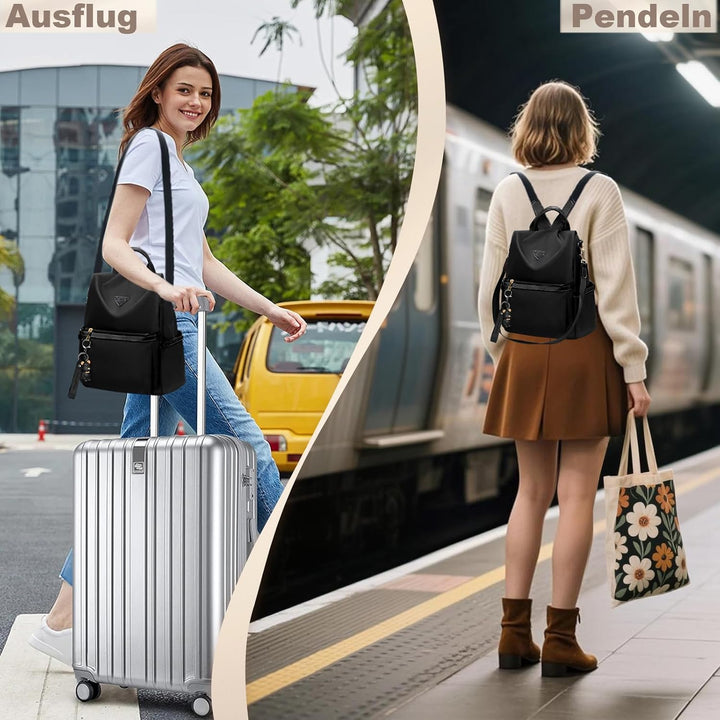Leathario Rucksakck Damen klein,Diebstahlsicher Cityrucksack,PX4 Wasserdichtere Rucksackhandtasche,E