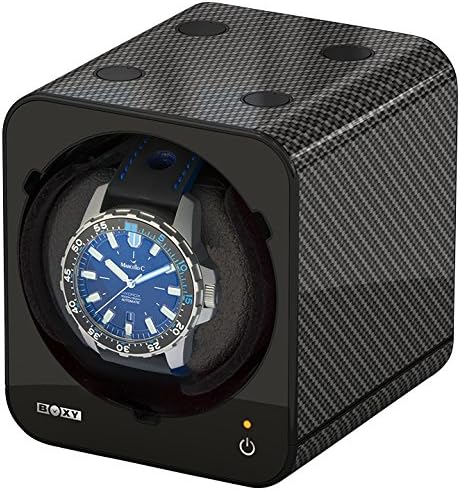 STARTERSET: Boxy Uhrenbeweger Fancy Brick Carbon - von Beco-Technic- (mit Stromadapter) …