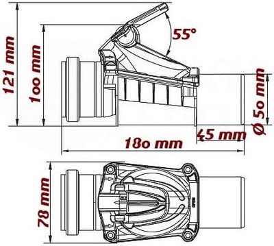 Rückstauverschluss Rückstauklappe DN 50 mm weiss grau Rückstauventil KG HT Rohr 8. Ø 50P grau