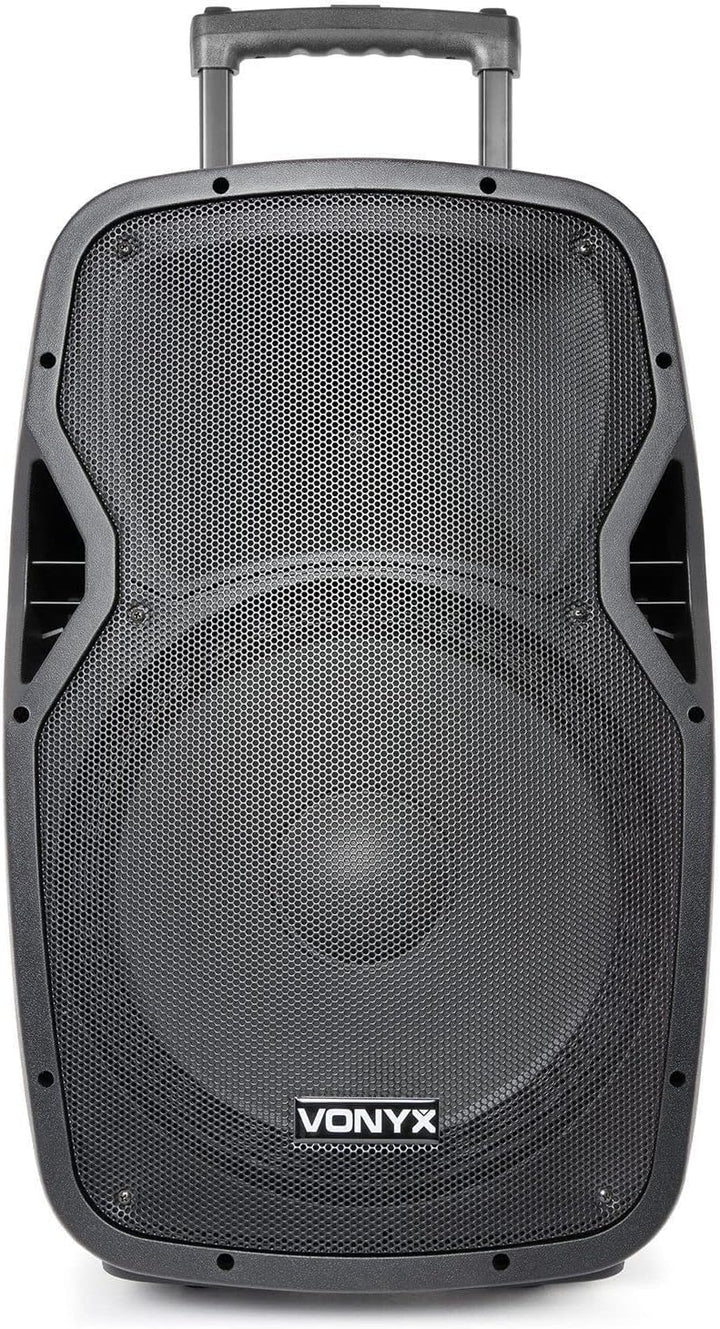 Vonyx AP1500PA - Mobile PA Anlage, Partybox Bluetooth mit Akku, 800 Watt Party Lautsprecher mit Mikr