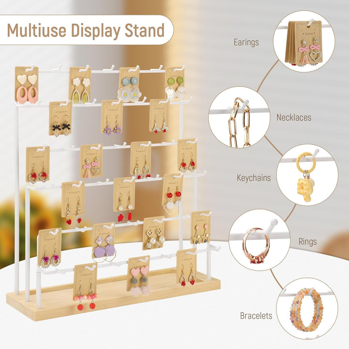 Ohrring-Display für Händler, 6 Etagen, 42 Haken, Holz, Ohrring-Präsentationsständer für Ohrringe, Ha