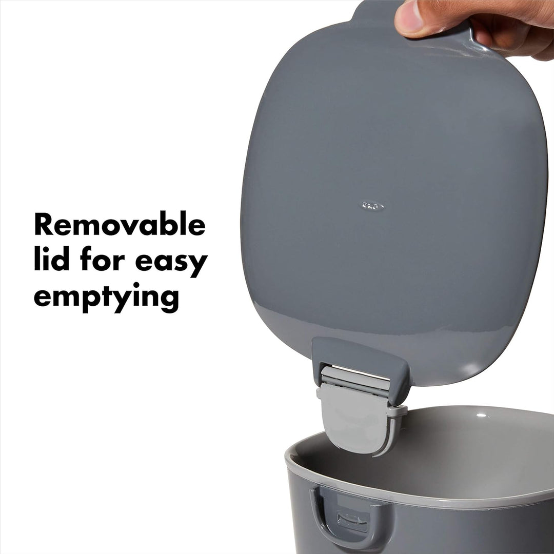 OXO Good Grips Komposteimer grau – geruchsdichter Abfalleimer für die Küche – 2,8 l 2.8L Anthrazit,
