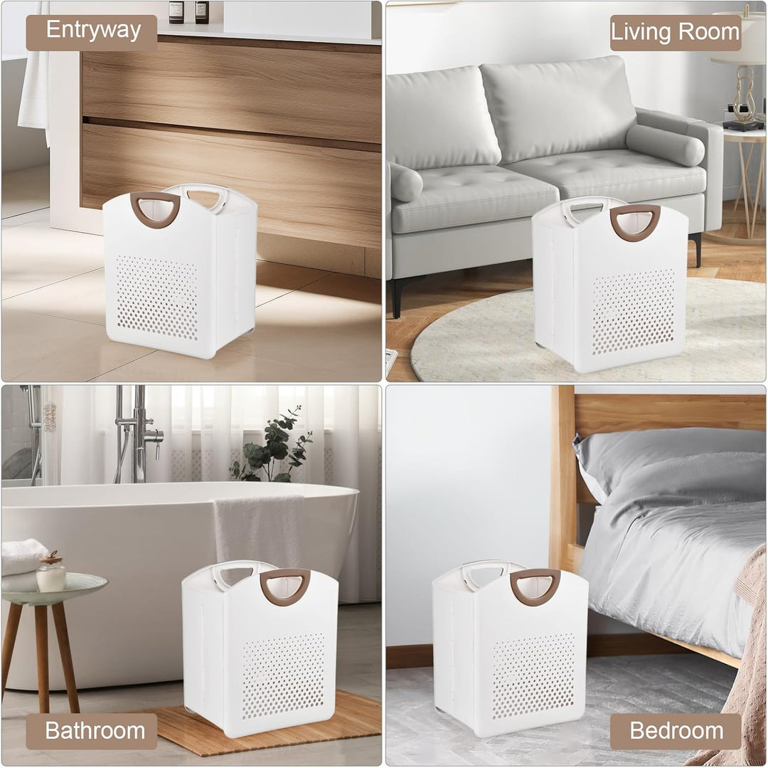 Wäschekörbe Faltbar, Wandmontage 27 Liter Wäschesammler mit Griff, Robust Plastik Material Wäschekor