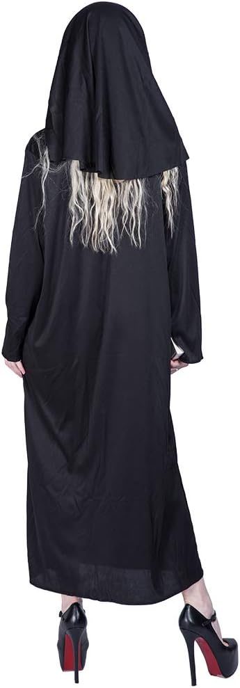 EraSpooky Damen Nonne Klosterfrau Kostüm Faschingskostüme Cosplay Halloween Party Karneval Fastnacht