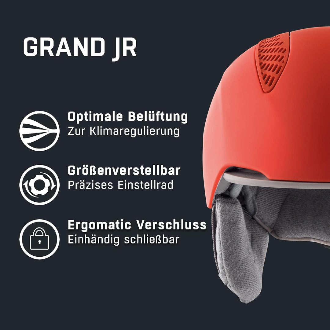 ALPINA GRAND JR - Sicherer, Leichter, Stossabsorbierender & Individuell Anpassbarer Skihelm Für Kind