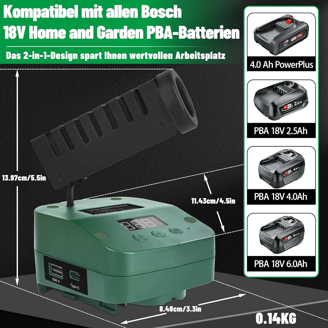 Kabelloser Lötkolben Set Kompatibel mit Bosch 18V Home and Garden PBA Akku, Tragbarer Lötkolben mit