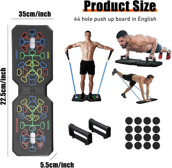 Tragbare Liegestützbrett mit Liegestützgriffe, Faltbares Push Up Board für Zuhaus, Multifunktionelle
