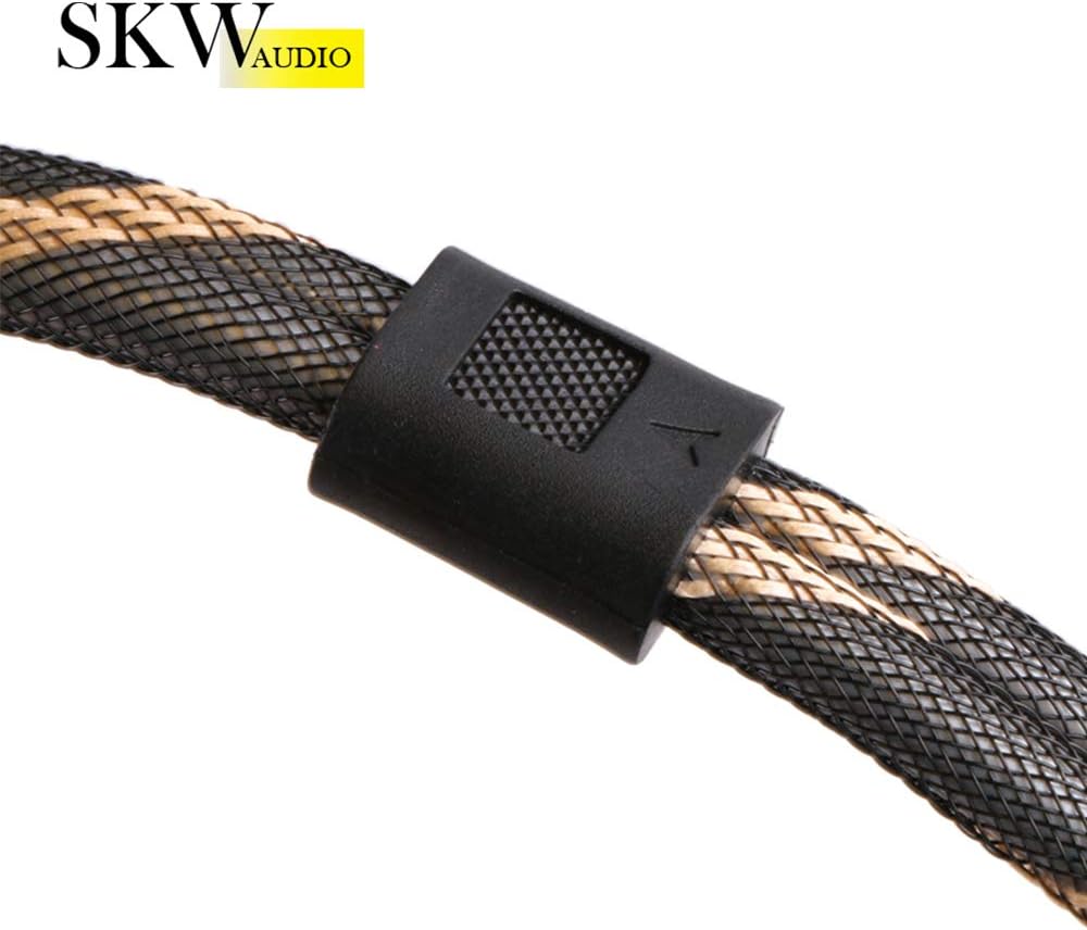 SKW Audiophiles Cinch Audio Kabel, 2 x Cinch zu 2 x Cinch Kabel mit OD 6mm Audiophile Cinch-Kabel (2