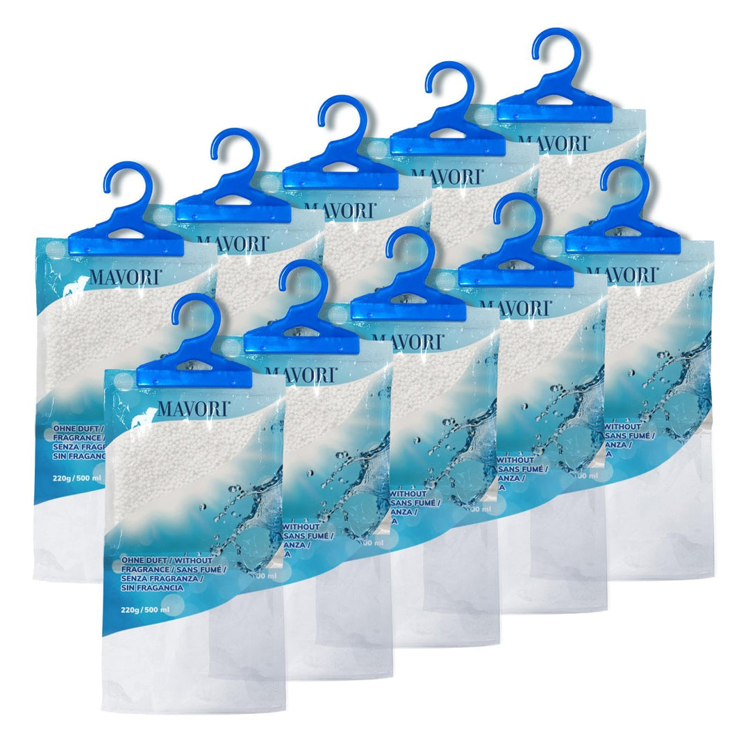 MAVORI 10er Set XL Luftentfeuchter zum Aufhängen I Luftentfeuchter Beutel I Entfeuchter Schrank und