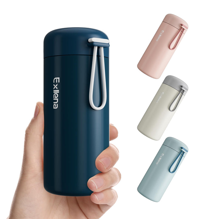Trinkflasche klein 300ml – Mini-Thermosflasche mit Silikon-Griff, 100% Auslaufsicher, kleine Trinkfl