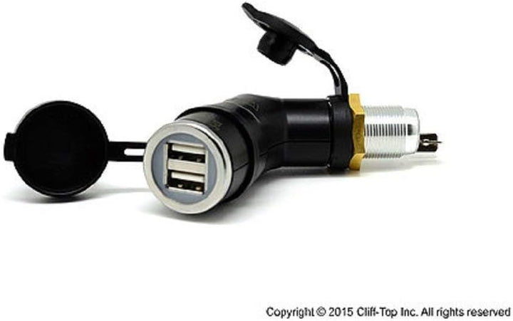 Cliff Top 4,6A-Motorrad-DIN-USB-Ladegerät (abgewinkelt), kompatibel mit BMW Motorrädern