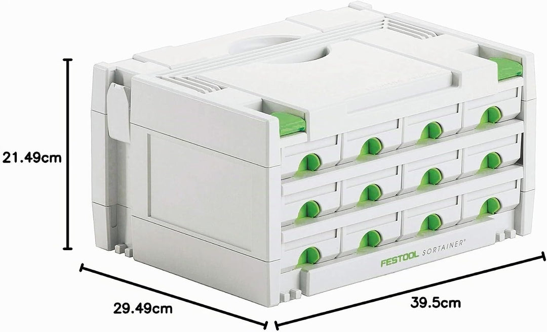 Festool SORTAINER SYS 3-SORT/12 (mit Schubladen, Trennstege, Etikettenhalter, Beschriftungsstreifen)