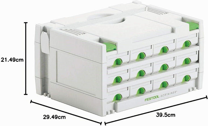 Festool SORTAINER SYS 3-SORT/12 (mit Schubladen, Trennstege, Etikettenhalter, Beschriftungsstreifen)