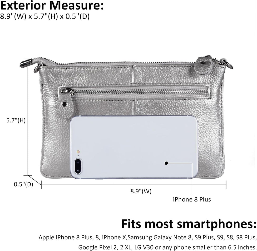 Befen Leder-Clutch, Geldbörse, kleine Umhängetasche für Damen A-silber, Kl574p Sweatshirt für Kinder
