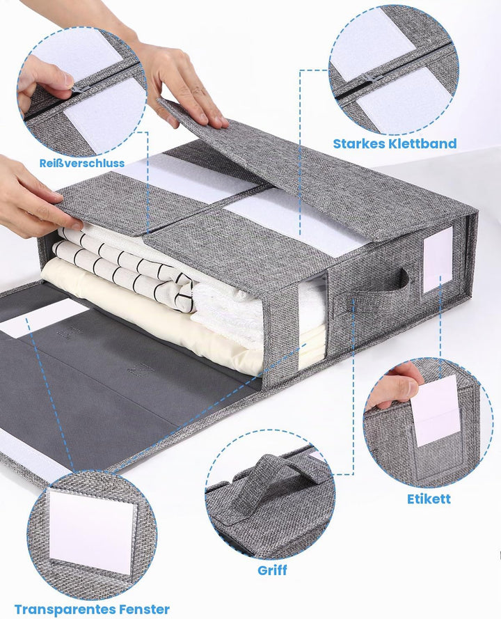 Aufbewahrung Bettwäsche Organizer, 6 PCS Faltbarer Aufbewahrungstasche für Bettlaken Kann in Kleider