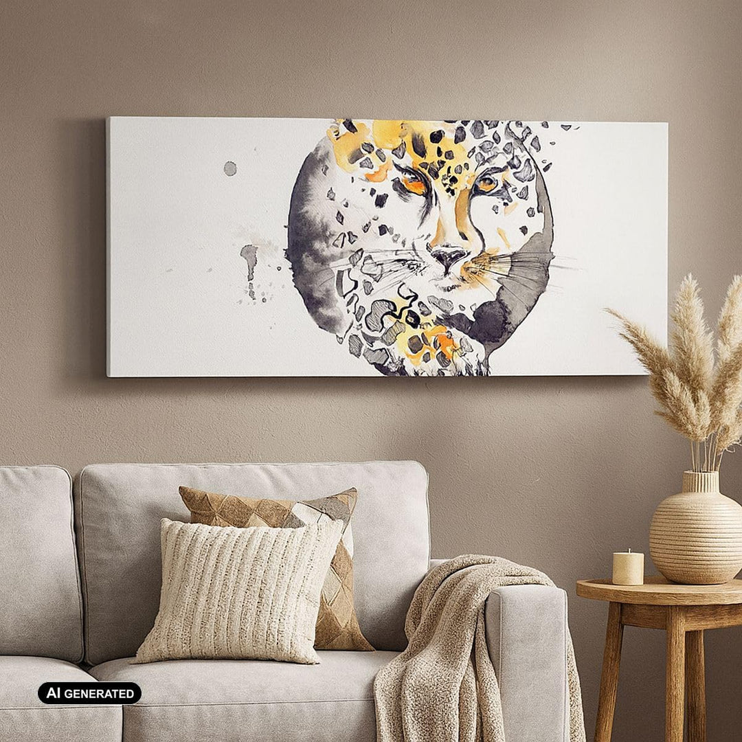 Wandbilder Dekoration Wohnzimmer Katze Orb Tierwelt Geparden Panorama Bilder auf Leinwand 120x50cm L