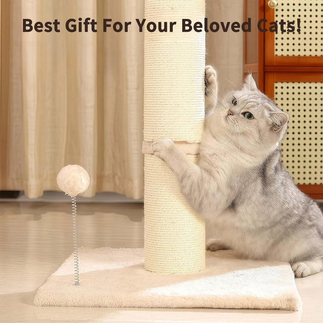 Marchul Katzenkratzbaum, Kratzbaum für grosse Katzen mit hängendem Ball breiter Basis, Katzenspielze