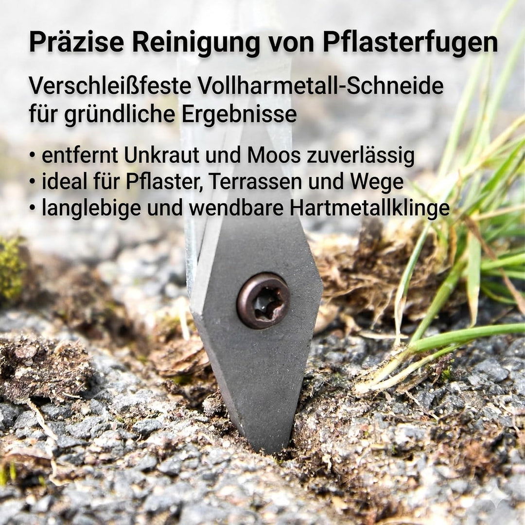 Fugenkratzer Fugenreiniger Unkrautkratzer Schneide aus Vollhartmetall verschleissfest wendbar Handgr