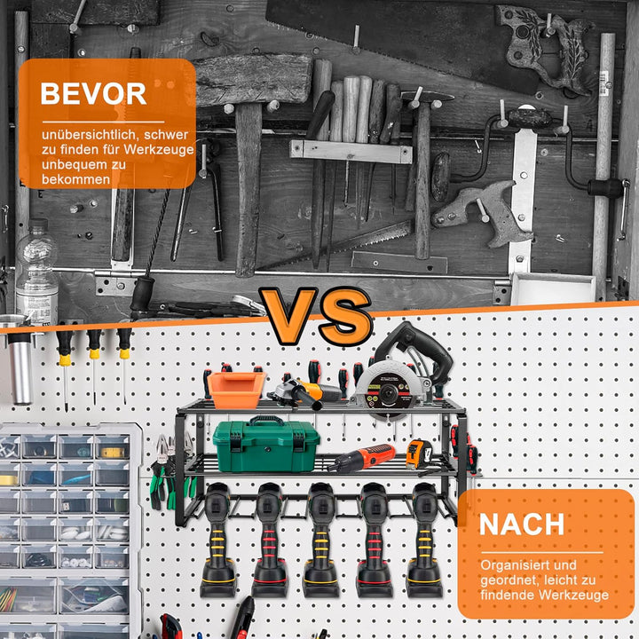 OUUTMEE Wandmontage Stil Werkzeugaufbewahrung für Elektrowerkzeug Bohrer Multifunktionsbohrer Werkze