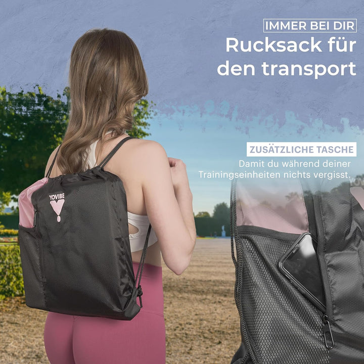 YoVibe® Yoga Matte 183x60x0,6 cm gross– Yogamatte rutschfest, extra dick, aus TPE mit Tasche & Handt