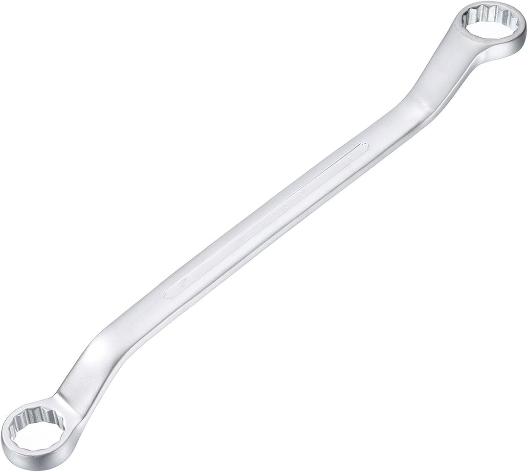 QUARKZMAN 45 Grad Offset Doppel-Ringschlüssel 24 mm x 27 mm, 12-Punkt-Metrischer CR-V-Doppelringschl