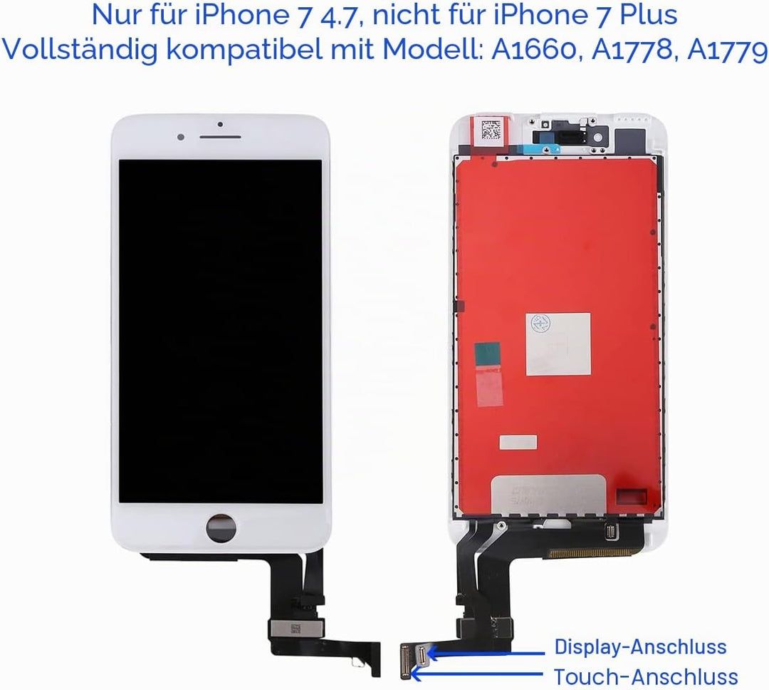 GOLDWANGWANG Display für iPhone 7 LCD Touch Screen Digitizer Ersatz Bildschirm mit komplett kostenlo