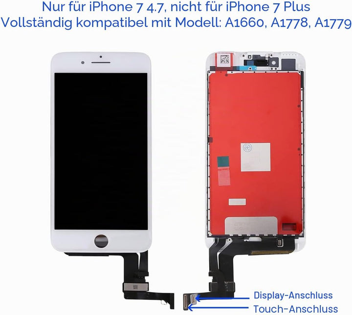 GOLDWANGWANG Display für iPhone 7 LCD Touch Screen Digitizer Ersatz Bildschirm mit komplett kostenlo