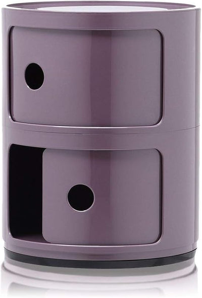 Kartell Componibili, 2 Elements, Violet, Runde Basis 2-fächer Violett, 2-fächer Violett