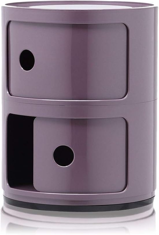 Kartell Componibili, 2 Elements, Violet, Runde Basis 2-fächer Violett, 2-fächer Violett