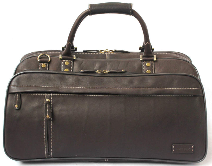Cortez - Reisetasche aus Echtleder - Abnehmbarer und Verstellbarer Schultergurt - Braun, Braun