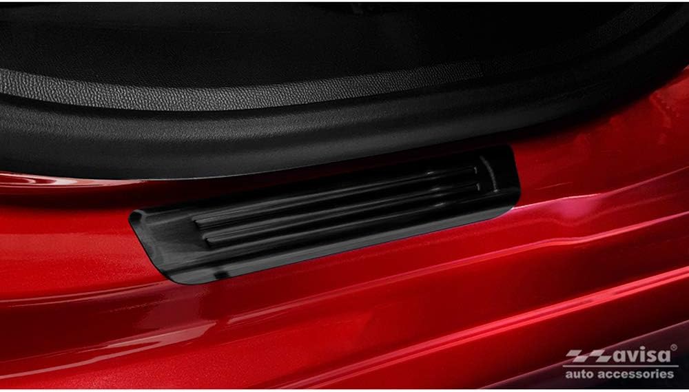 Avisa Black INOX Door sill Protectors Compatible with Opel Corsa F HB 5-Doors 2019- 'Special Edition